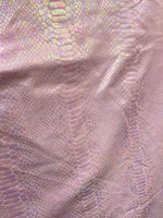 Load image into Gallery viewer, Peach/Pink pearl Snake Spandex 4 way stretch 58" wide

