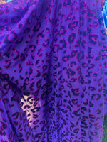 Load image into Gallery viewer, Leopard glitter on mesh fabric by the yard 58” wide
