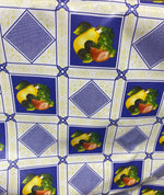 Load image into Gallery viewer, Blue Diamond fruit viny plastic tablecloth Fabric 53 inches wide by the yard
