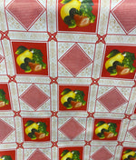 Load image into Gallery viewer, Red Diamond fruit vinyl plastic tablecloth Fabric 53 inches wide by the yard
