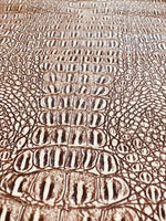 Load image into Gallery viewer, Brown ivory Gator Faux vinyl fabric upholstery projects and more
