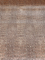 Load image into Gallery viewer, Brown ivory Gator Faux vinyl fabric upholstery projects and more
