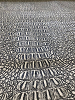 Load image into Gallery viewer, Black white Gator Faux vinyl fabric upholstery projects and more
