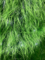 Load image into Gallery viewer, Green feather silver tinsel on mesh fabric per yard 60" wide
