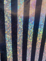 Load image into Gallery viewer, Striped 1” Broken Glass Spandex Fabric – 4 Way Stretch Dancewear, Swimwear, Costume, Activewear Fabric by the Yard
