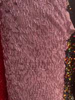 Load image into Gallery viewer, Dusty rose All over pipe work on mesh fabric, 54 inches wide
