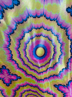 Load image into Gallery viewer, Tie dye pink Multi mystique on yellow stretch Spandex Fabric sold by the yard
