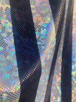 Load image into Gallery viewer, Striped 1” Broken Glass Spandex Fabric – 4 Way Stretch Dancewear, Swimwear, Costume, Activewear Fabric by the Yard
