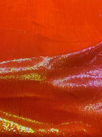 Load image into Gallery viewer, Iridescent Orange sequin glitz on stretch polyeste 2-way 58/60” wide
