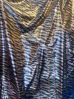Load image into Gallery viewer, Tiger gold/black vinyl spandex 4 way stretch 60" wide
