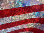 Load image into Gallery viewer, Half inch red Striped glass spandex 4  way stretch fabric by the yard
