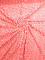 Load image into Gallery viewer, Coral minky RoseBud fabric for 60 " wide
