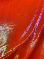 Load image into Gallery viewer, Iridescent Orange sequin glitz on stretch polyeste 2-way 58/60” wide
