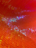 Load image into Gallery viewer, Iridescent Orange sequin glitz on stretch polyeste 2-way 58/60” wide
