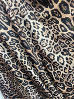 Load image into Gallery viewer, Light gold leopard nylon spandex 4way 58/60"
