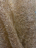 Load image into Gallery viewer, Gold webbing Lace 54" wide Fabric Sold By Yard
