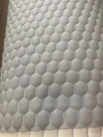 Load image into Gallery viewer, Gray egg Quilted white stitching auto headliner fabric with Foam Backing Upholstery 52" Wide
