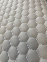 Load image into Gallery viewer, Gray egg Quilted white stitching auto headliner fabric with Foam Backing Upholstery 52" Wide
