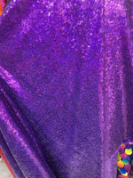 Load image into Gallery viewer, Purple star Sequin 4-Way stretch fabric by the yard 60" Wide
