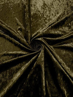 Load image into Gallery viewer, Olive Crushed Stretch Ice Velvet 4-WAY Stretch Fabric
