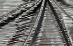 Load image into Gallery viewer, Silver Metallic Accordion foil Pleated Polyester Fabric/Stretch Fabric/Light Weight/ 58 Inches Wide.
