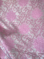 Load image into Gallery viewer, Pink Jacquard damask light weight multi purpose fabric by the yard
