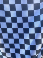 Load image into Gallery viewer, Checked 1” black/white charmuse fabric 60” sold by the yard

