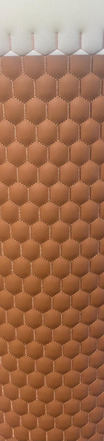 Load image into Gallery viewer, Cognac egg Quilted stitching auto headliner fabric with Foam Backing Upholstery 52" Wide
