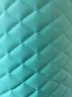 Load image into Gallery viewer, Mint Vinyl smooth PVC Quilted automotive headliner with 3/8" Foam Backed Upholstery fabric 52" Wide
