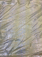 Load image into Gallery viewer, Yellow foil Snake design on a stretch spandex fabric-Sold by the yard.
