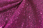 Load image into Gallery viewer, Fuchsia Metallic Tinsel 2 way Stretch Lurex Fabric With Sequins/58 Wide
