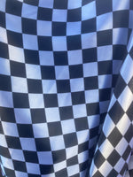 Load image into Gallery viewer, Checked 1” black/white charmuse fabric 60” sold by the yard
