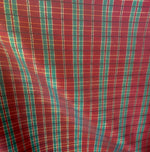 Load image into Gallery viewer, Taffeta Holiday Plaid - Red, Cranberry, Gold - Christmas Metallic  Fabric 58"" by The Yard
