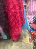 Load image into Gallery viewer, Fuchsia Ruffled Organza Fabric Draping Craft Wedding Party Decor   58" wide
