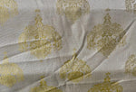 Load image into Gallery viewer, 1 yard Gold  floral damask embroidered linen fabric per yard 54” wide

