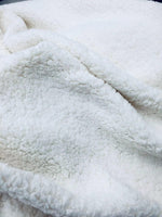 Load image into Gallery viewer, White Cuddle Sherpa Fleece  Fabric Sold by The Yard
