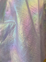 Load image into Gallery viewer, Lavender mermaid iridescent Tissue Lame fabric  54” wide
