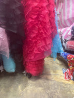 Load image into Gallery viewer, Fuchsia Ruffled Organza Fabric Draping Craft Wedding Party Decor   58" wide

