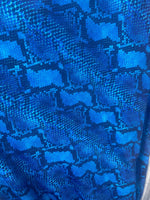 Load image into Gallery viewer, Royal Blue Snake Design Nylon Spandex By The Yard, Digital Print Snake Fabric  Muti Color Snake Fabric 4 Way Stretch, Fabric 60” wide
