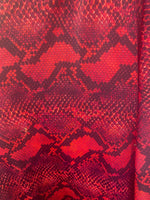 Load image into Gallery viewer, Red Snake Design Nylon Spandex By The Yard, Digital Print Snake Fabric  Muti Color Snake Fabric 4 Way Stretch, Fabric 60” wide
