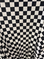 Load image into Gallery viewer, Black/White 1” square stretch velvet 58" wide
