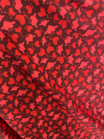 Load image into Gallery viewer, Red angel hearts on red 4 way stretch spandex Fabric by the yard
