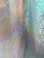 Load image into Gallery viewer, Purple mermaid iridescent Tissue Lame fabric silver 54” wide
