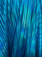 Load image into Gallery viewer, Turquoise Accordion foil Pleated Polyester Fabric/Stretch Fabric/Light Weight/ 58 Inches Wide.
