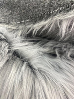 Load image into Gallery viewer, Faux fur Grey Wolf upholstery Fabric by the yard 60" wide
