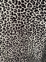 Load image into Gallery viewer, Black/White Leopard stretch velvet 58" wide

