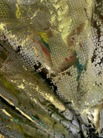 Load image into Gallery viewer, Gold Jungle Cobra Foil Printed Stretch Velvet Fabric
