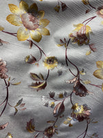 Load image into Gallery viewer, Gold floral vinyl plastic tablecloth Fabric 53 inches wide by the yard

