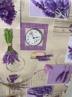 Load image into Gallery viewer, Purple themed vinyl plastic tablecloth Fabric 53 inches wide by the yard
