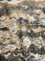 Load image into Gallery viewer, Camouflage Woodsy minky Fur faux fur short pile fabric by the yard 58” wide
